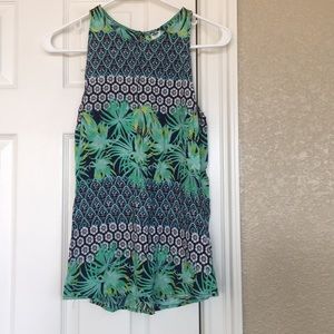 Old Navy Boho Palm Tank Top
